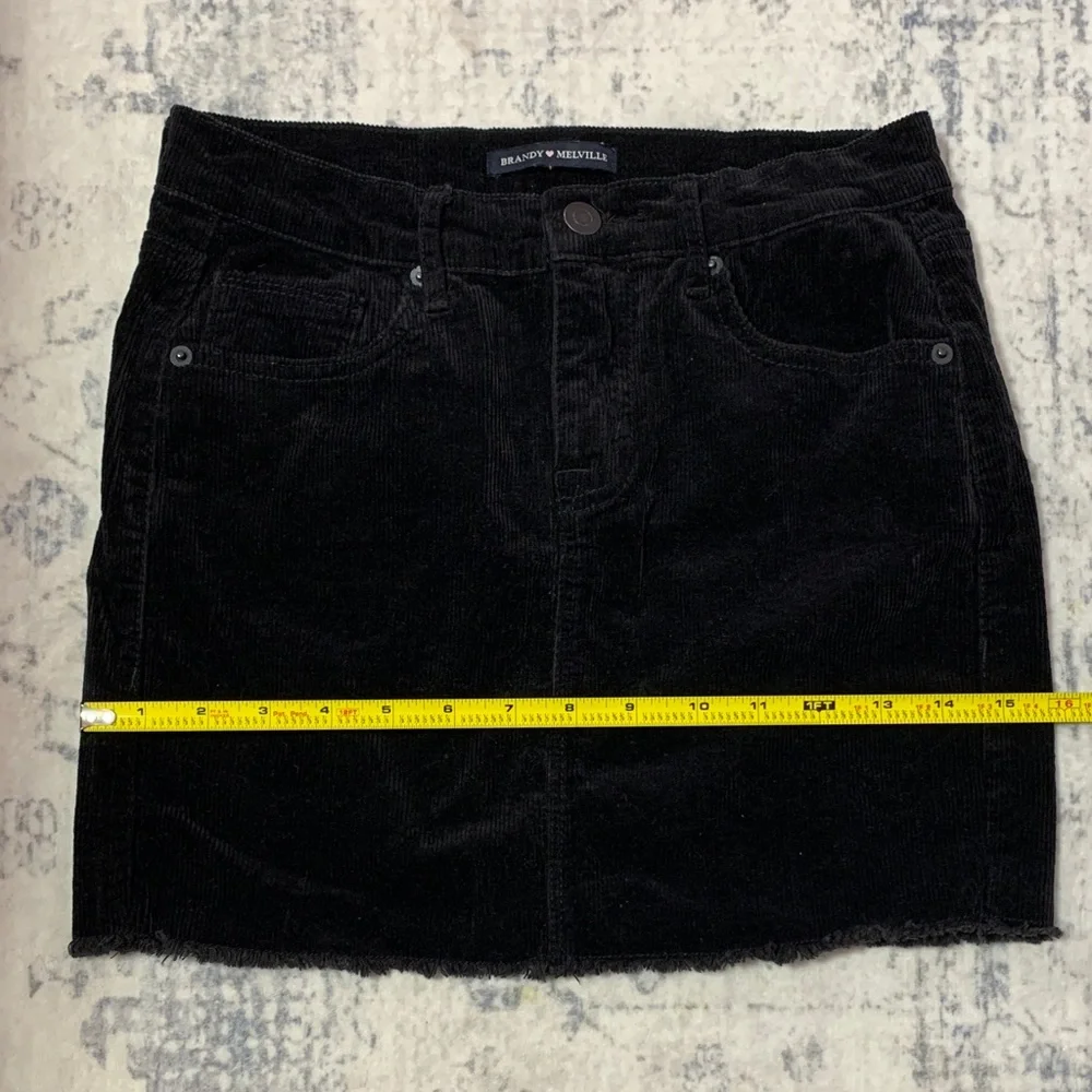 Brandy Melville Black Corduroy Mini Skirt